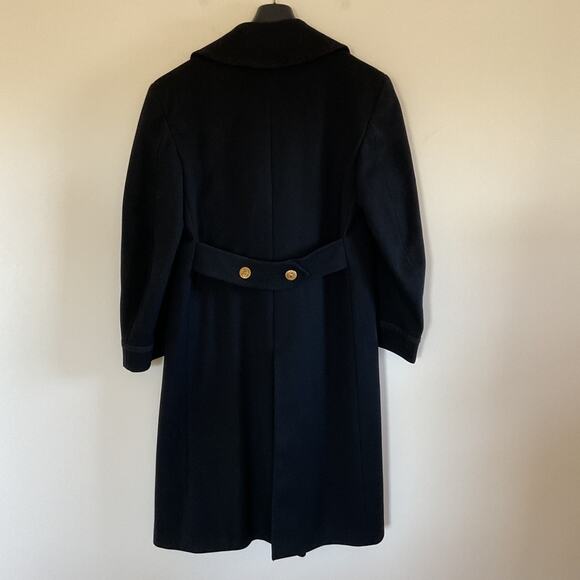 VTG 1942 WWII USN Navy Officers Bridgecoat Peacoat Wool Sz 38 Black Named Dated - Picture 2 of 16